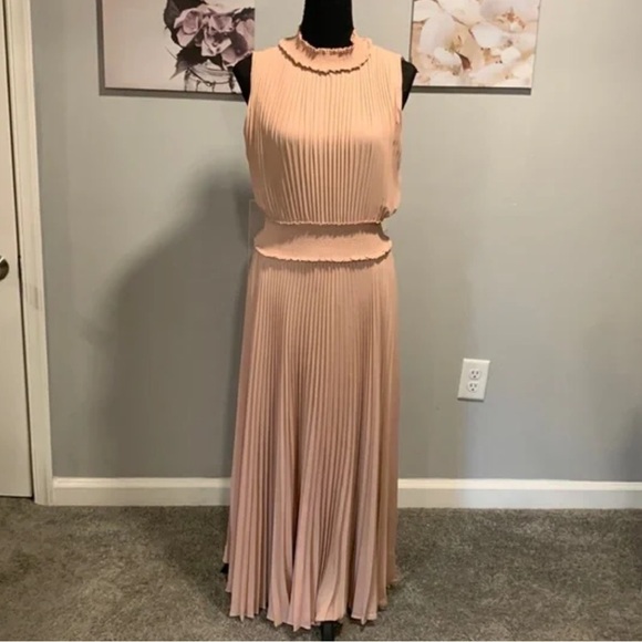 NWT Nanette Lepore pleated blush dress accordion pleats size 14 - Picture 13 of 13